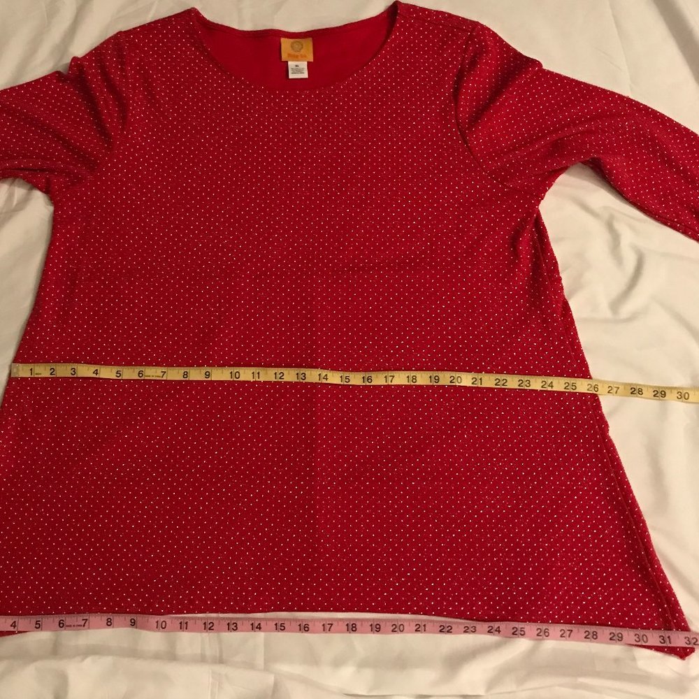 Ruby Rd Classic Red & Metallic Silver Dotted "Sha… - image 7